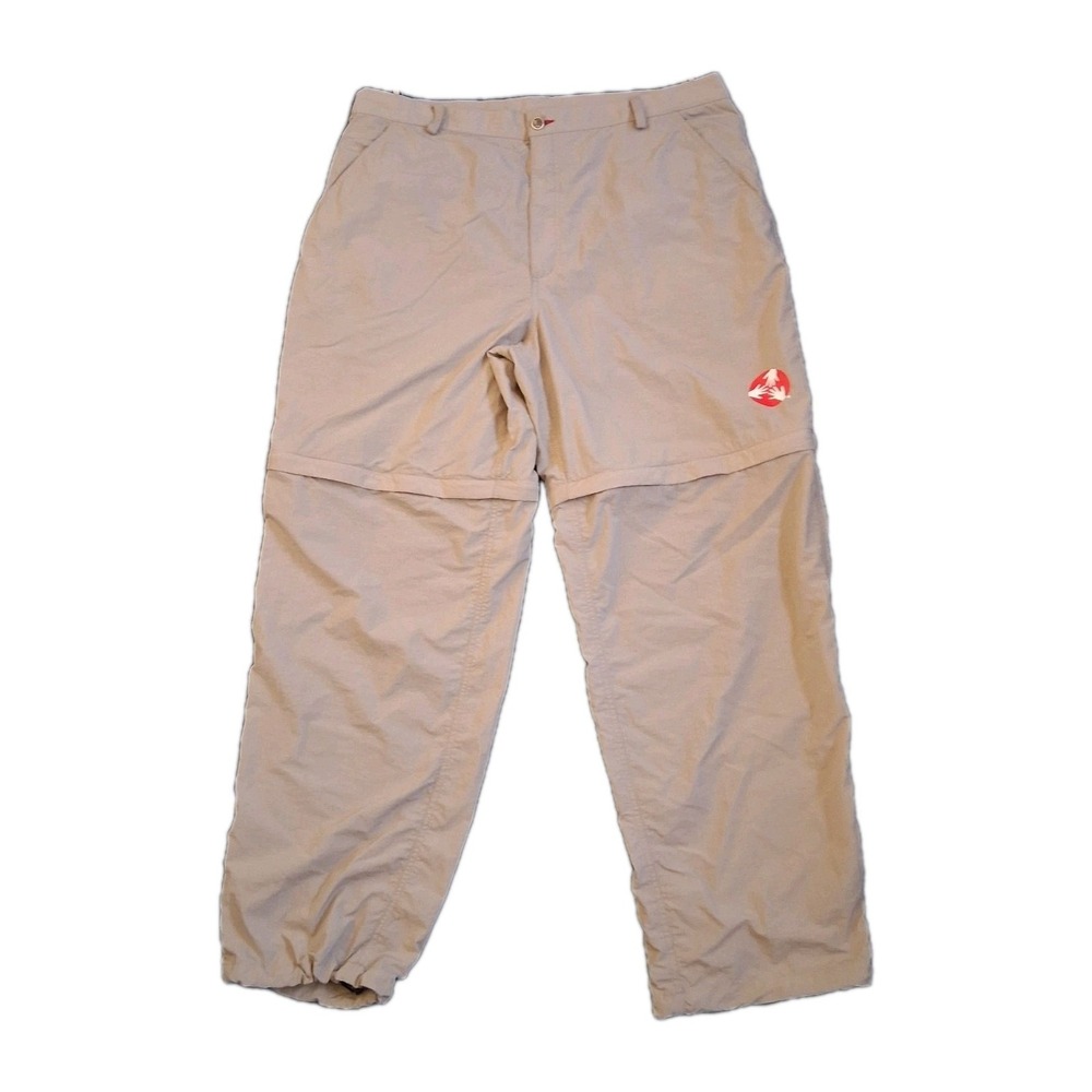 The North Face Convertible Pants Men's 40x32 Rip Stop Nylon Zip off Hiking Beige